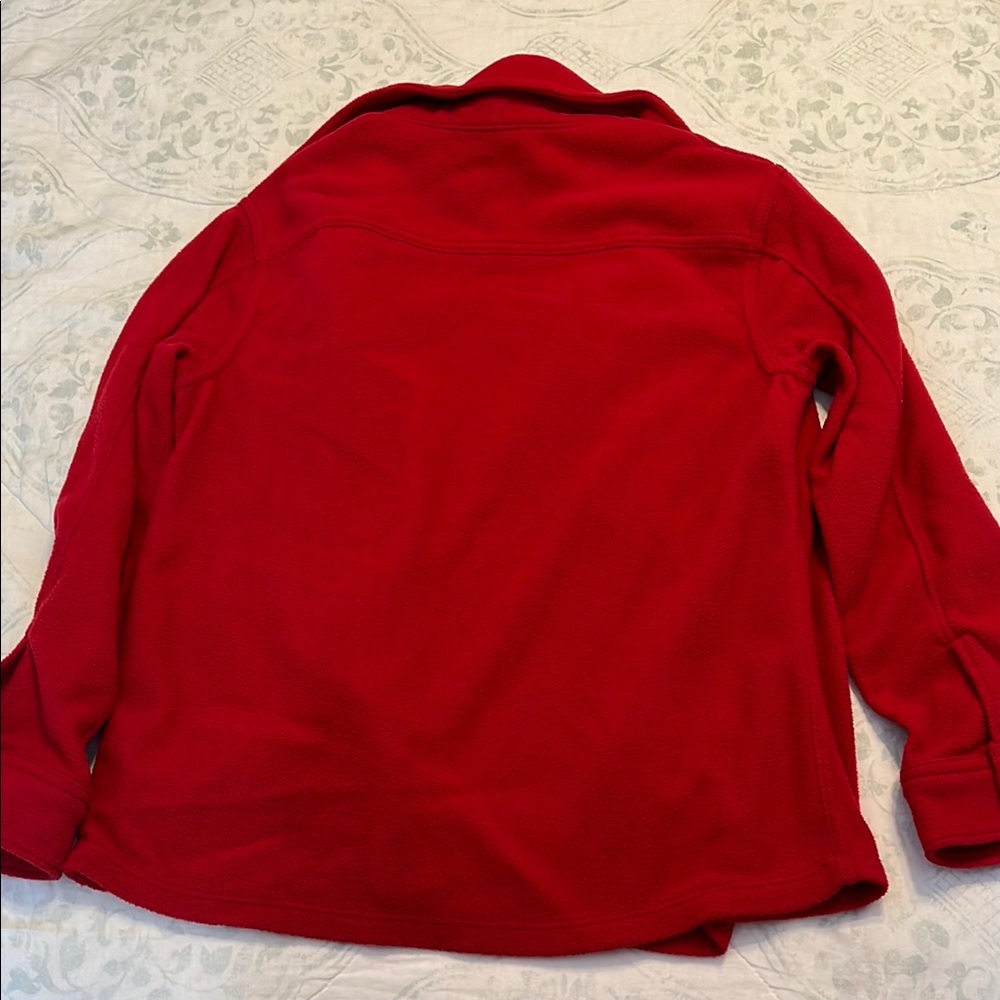 Vibrant Red Button-Up Shacket - Picture 4 of 4